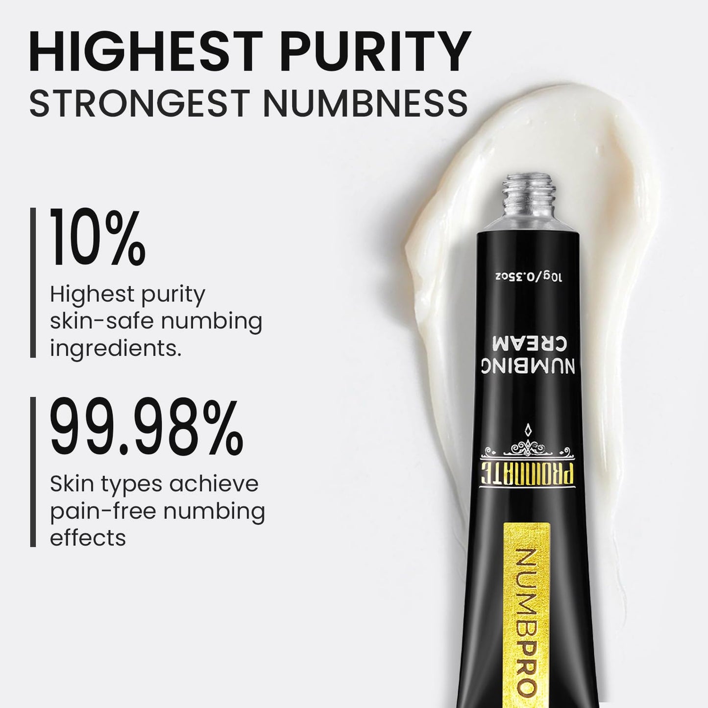 Numbing Cream - Max Strength Deep Painless Numbing Cream for Piercing, Waxing, 10% Highest Purity Numb Ingredient with Menthol, Emu Oil and Arnica 2Pcs(2x10g)