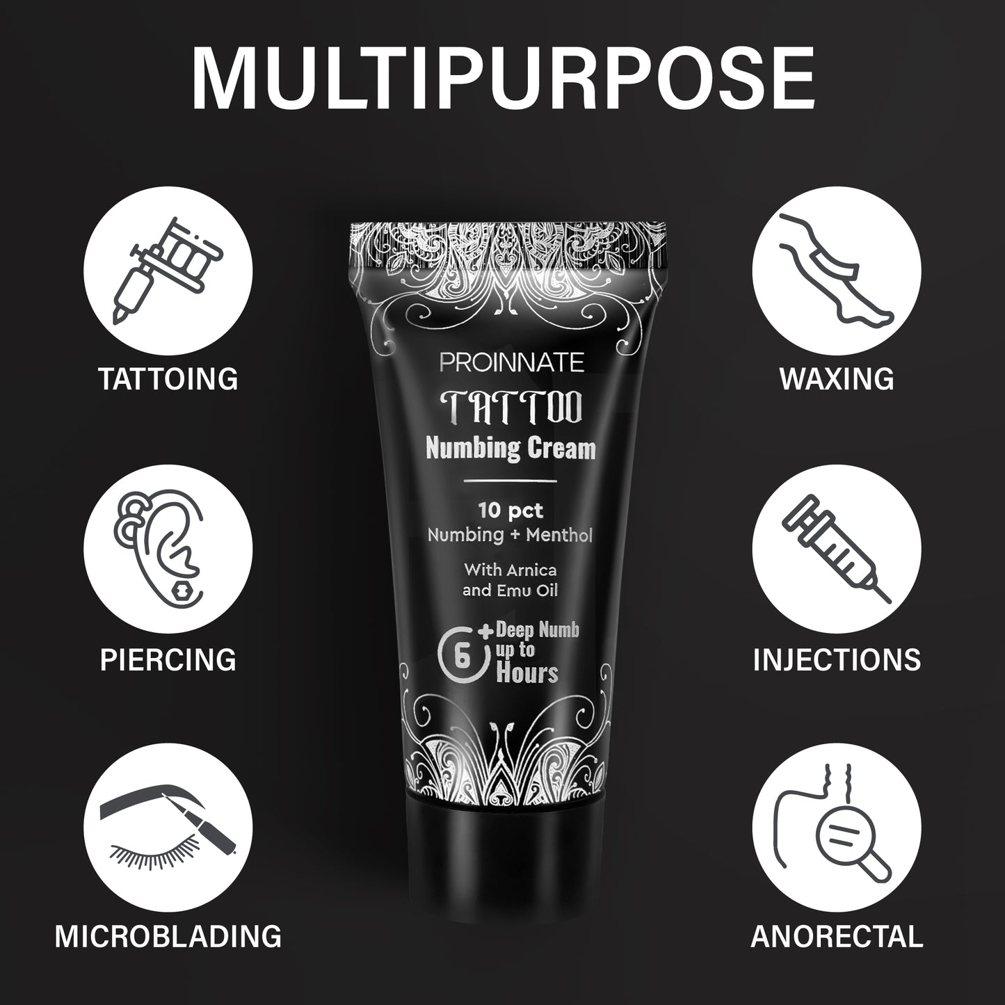 Numbing Cream Painless Tattoo - Max Strength Deep Painless Tattoo Numbing Cream for Piercing, Tattoos, Waxing, 10% Highest Purity Numb Ingredient with Menthol, Emu Oil and Arnica 4Pcs(4x10g)