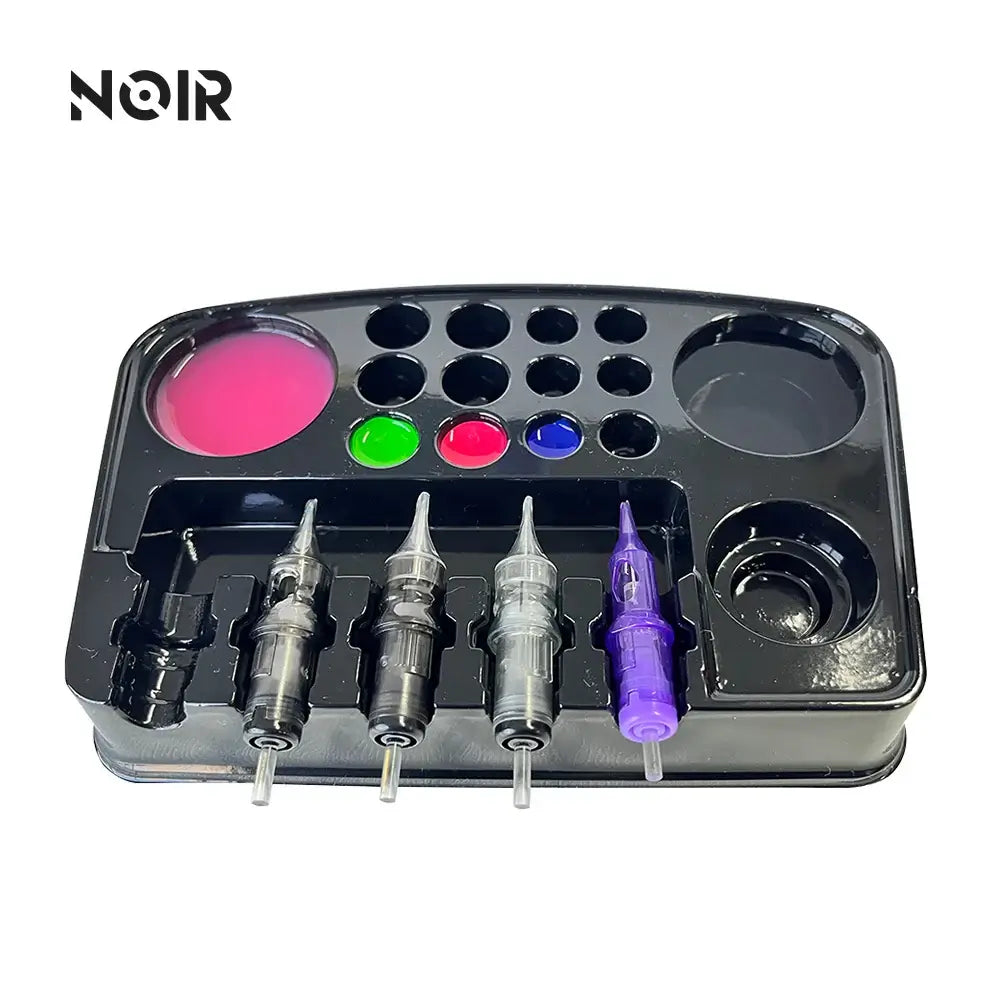 12PCS/Set Disposable Tattoo Ink Cup Tray Cartridge Needles Holder Pigment Container For Permanent Makeup Tattoo Supplies