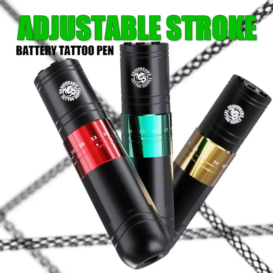 Dragonhawk Adjustable Stroke Wireless Battery Tattoo Pen Body Art Permanent Makeup Machine Tattoo Supply