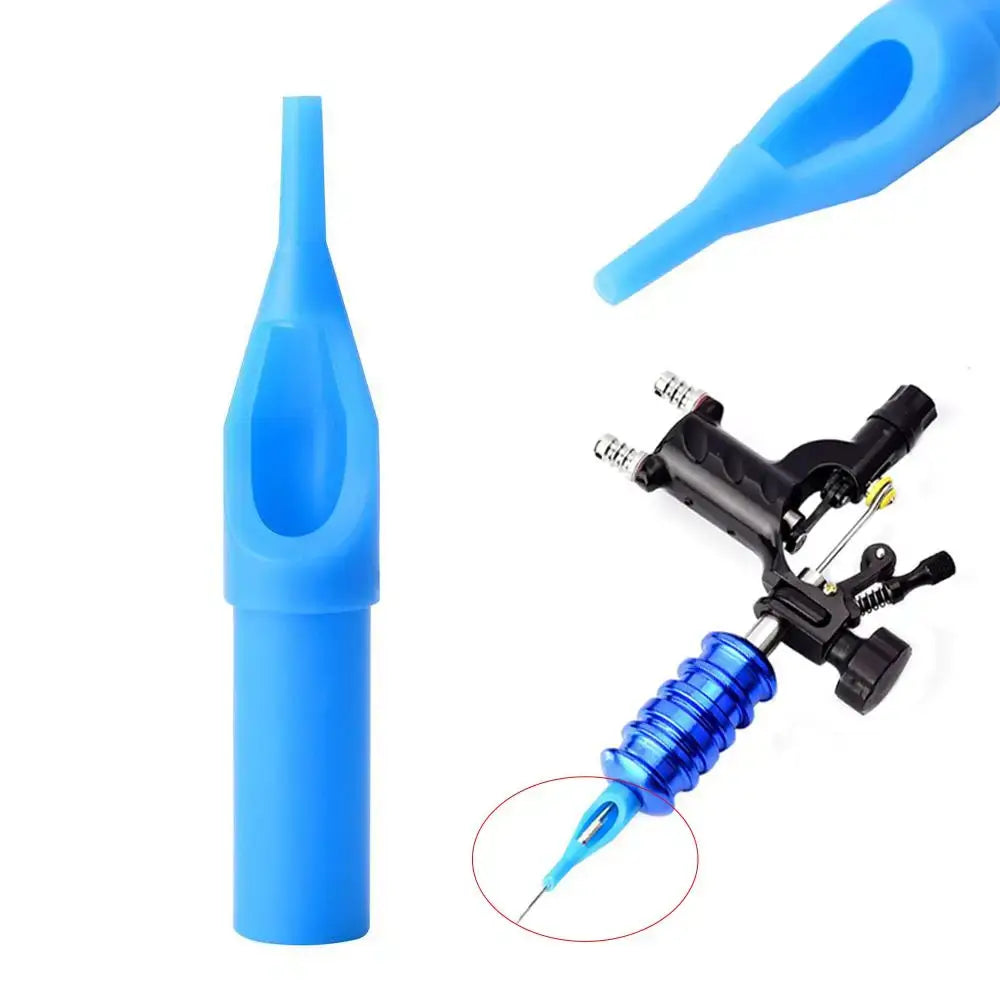 Mixed Sterile 5/9R Tattoo Nozzle  Tattoo Blue Machine Tip Needle Kit Plastic Tattoo Tube Cup Body Art Supplies Tattoo Tips