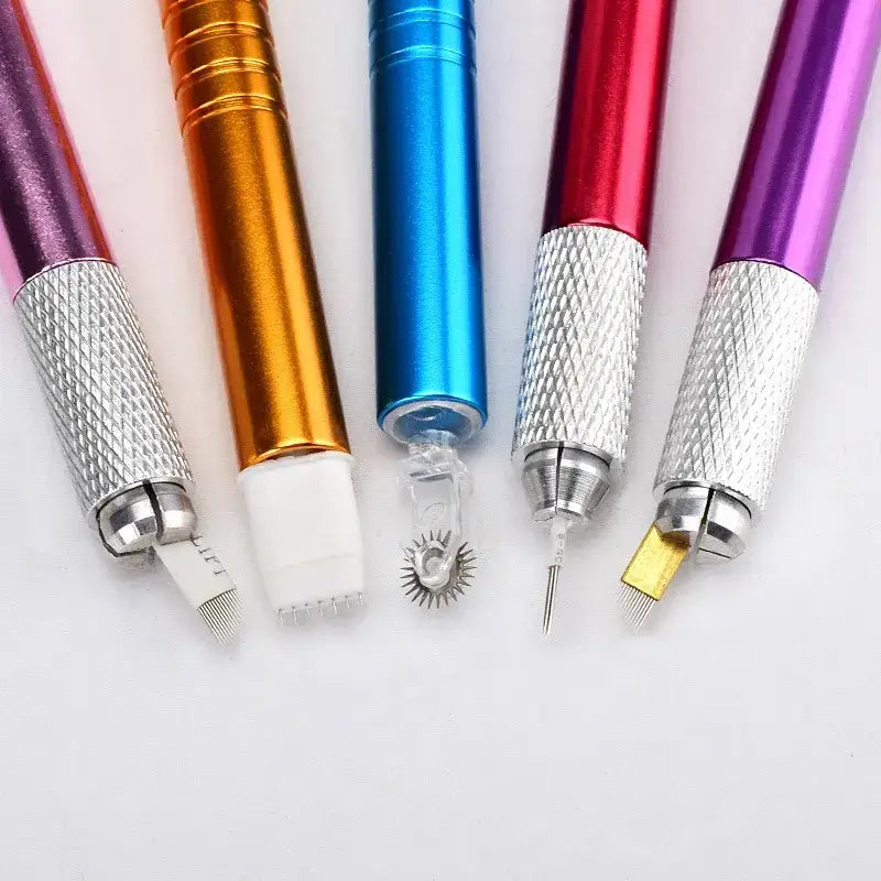 Double Head Microblading Pen Manual Tattoo Machine Needle Blade Permanent Makeup Embroidered Eyebrow Lips Tebori Tattoo Pen